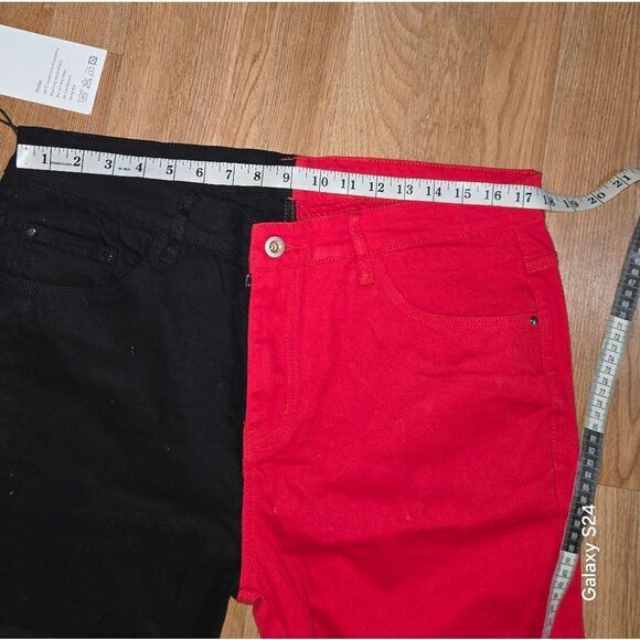 Two-Tone Black and Red Men's Jeans New With Tags Size 36 - Picture 6 of 11